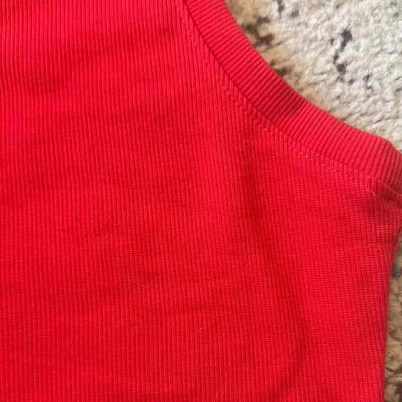 Red Ribbed Tank Top - Picture 4 of 4